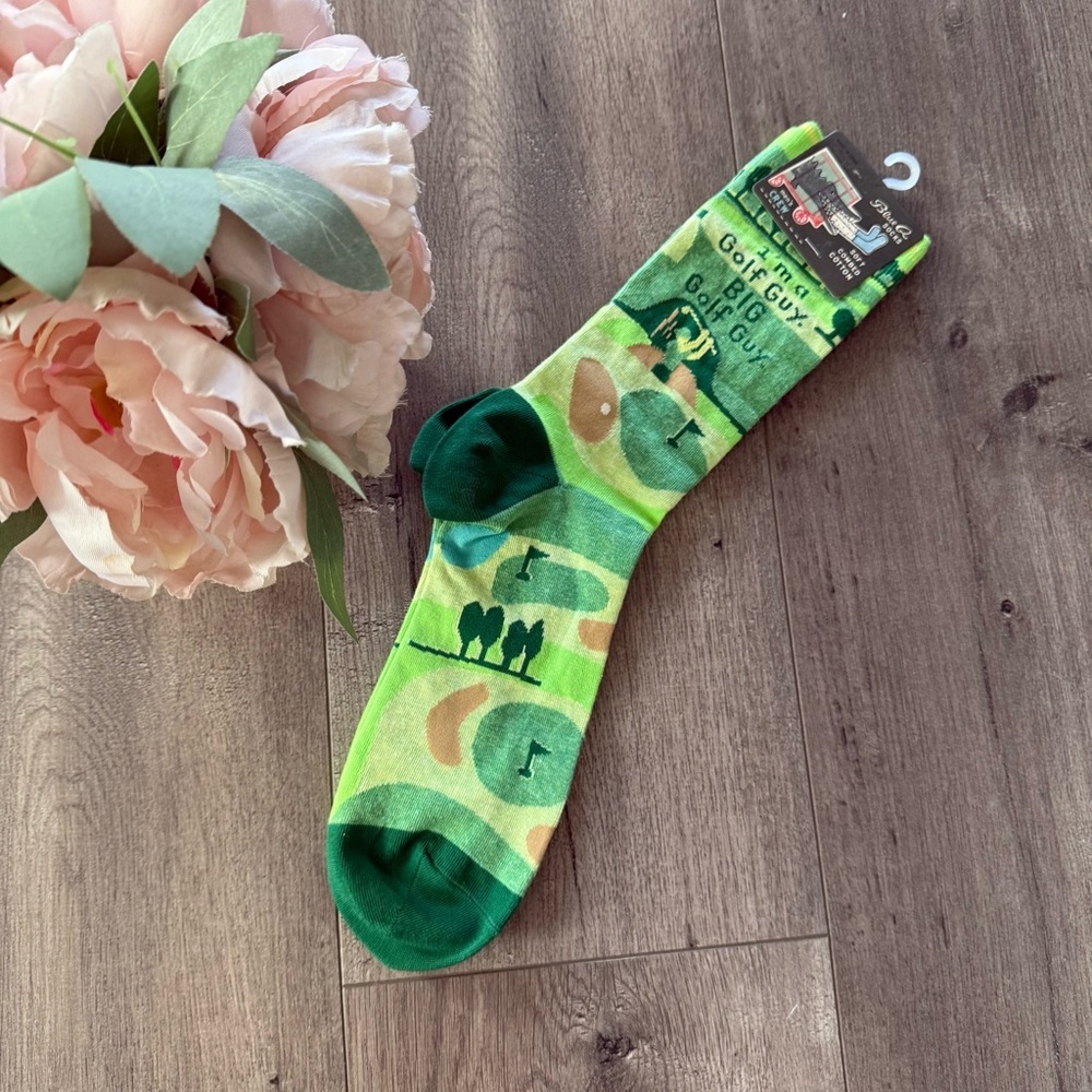 New Men's Blue‎ Q Big Golf Guy Green Socks